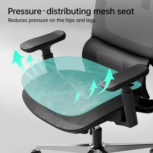 Miniatura 7 de Hbada P2 Silla de oficina ergonómica con soporte lumbar 3D, sillas de malla con brazos de rotación 3D de 360°, reposacabezas 3D y asiento cómodo