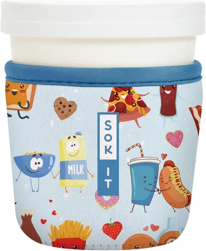 Miniatura 108 de Sok It IceCreamSok - Funda de neopreno aislada (flores abstractas, pintas de helado cónicas)