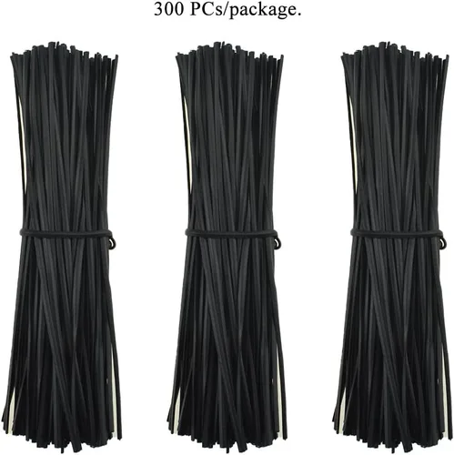 Miniatura 7 de HAHIYO 300 lazos de plástico de PVC negro de 5 pulgadas, para pan, caramelos, bolsas de café, corbatas para plantas y jardín, para celofán, bolsa