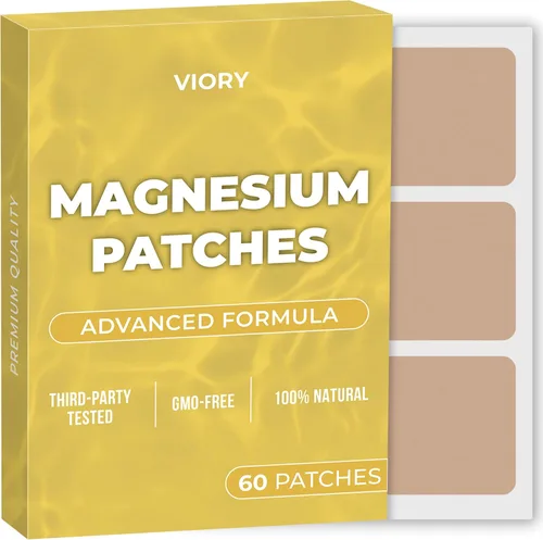 Parches de magnesio (paquete de 60) – Parche 100% natural para mujeres y hombres – con calcio – Apoyo muscular y óseo, calmante – Fórmula mejorada