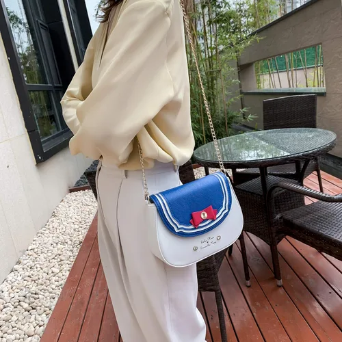 Miniatura 8 de Sunwel Fashion Bolso cruzado pequeño Kawaii Anime Cosplay bolso de hombro con cadena de lazo