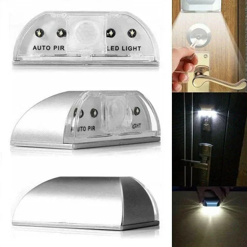 Miniatura 3 de Lámpara de luz de ojo de cerradura con batería PIR infrarrojo IR inalámbrico sensor automático detector de movimiento de puerta con 4 bombillas LED