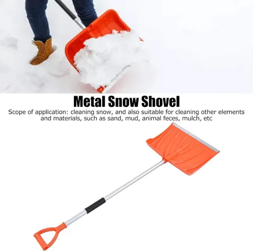 Miniatura 5 de Pala de nieve de metal, mango en forma de D, pala de nieve ensamblable desmontable para arena