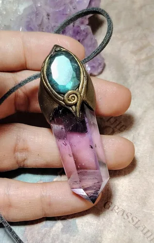 Miniatura 3 de Collar de cristal de Unidad, ametrina Joyas de despertar espiritual Amatista, citrino, piedra lunar y labradorita azul Regalos de atención