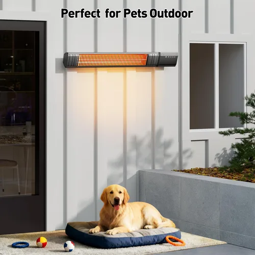 Miniatura 8 de Calentador eléctrico de techo para exteriores, control Wifi, para colgar en la pared, patio colgante de 1500 W, infrarrojo, 9 niveles de calor