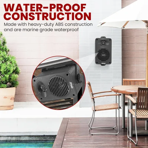Miniatura 4 de Pyle Par de altavoces para interiores y exteriores – Sistema de altavoces de rango completo de 2 vías de 200 vatios a prueba de agua dual de 3.5