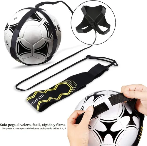 Miniatura 4 de Entrenador de fútbol/voleibol/rugby, patada y lanzamiento de fútbol, ayuda de entrenamiento para práctica en solitario, control de habilidades, Negro