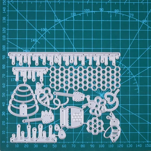 Miniatura 6 de hinana Honey Bee Hive - Marco de metal troquelado, plantillas de corte de abeja de miel para manualidades, álbumes de recortes, fotos, troqueles