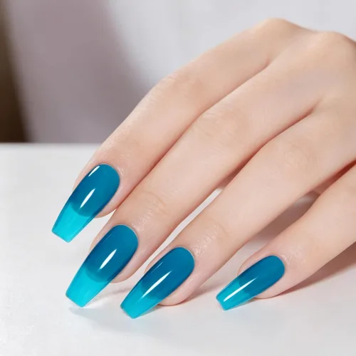 YTD Likomey Esmalte de uñas de gel azul gelatina, 49.2 ft, translúcido transparente de pigmento fino, gel de uñas UV, manicura y pedicura para