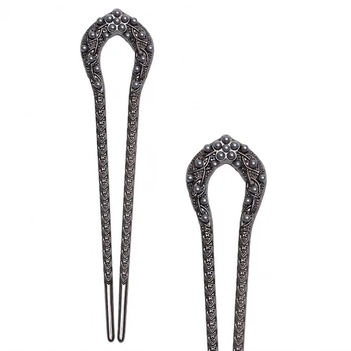 2 horquillas francesas vintage en forma de U – horquillas de metal retro para mujer, elegantes accesorios para el cabello de moño y recogido