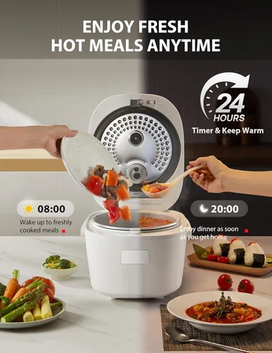 Miniatura 8 de TOSHIBA OriginTaste Arrocera de 10 tazas sin cocer, lógica difusa, funciones 15 en 1, pantalla digital, temporizador de retardo, función