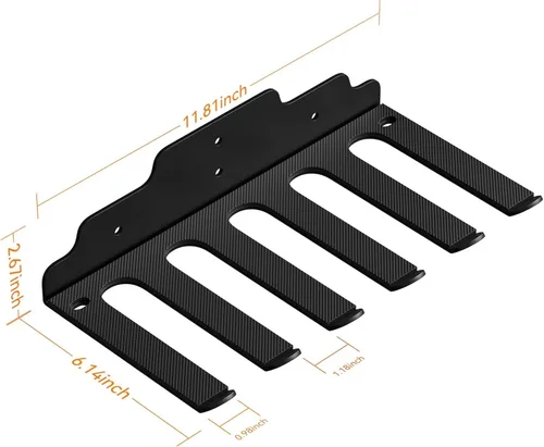 Miniatura 3 de XZHXFX Soporte de Barra de Pared, Soporte de Pared para Barra Individual, Estante de Pared para Barra de Gimnasio en Garaje, Estante de Pared Negro