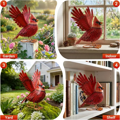 Miniatura 9 de Nacome Decoración de jardín de colibrí: esculturas resistentes a la intemperie con estacas, adornos fáciles de montar para interiores y exteriores
