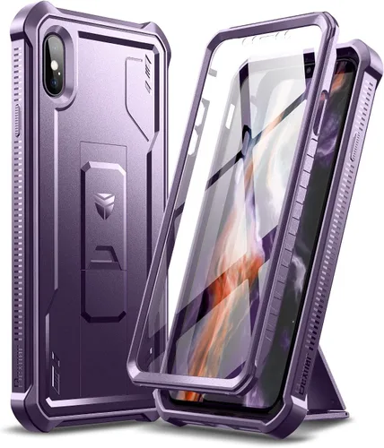 Miniatura 11 de Dexnor Funda para iPhone Xs Max, [Protector de pantalla y soporte integrados] Protección de grado militar resistente a prueba de golpes para iPhone