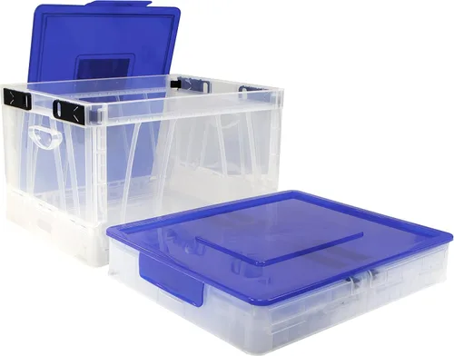 Miniatura 4 de Storex Caja plegable con tapa, 17.25 x 14.25 x 10.5 pulgadas, negro, caja de 4 (STX61809U04C)