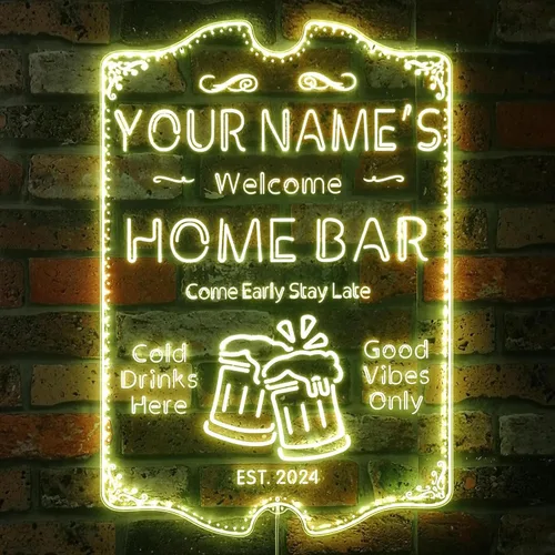 Miniatura 33 de ADVPRO Letrero de neón LED de doble color personalizado con tu nombre para bar casero de cerveza, año de establecimiento, blanco y morado, 16 x 12