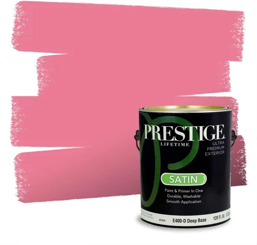 Miniatura 682 de Prestige Paints Pintura exterior e imprimación en uno, 1 galón, plano, coincidencia comparable de Valspar* Amber Rose*