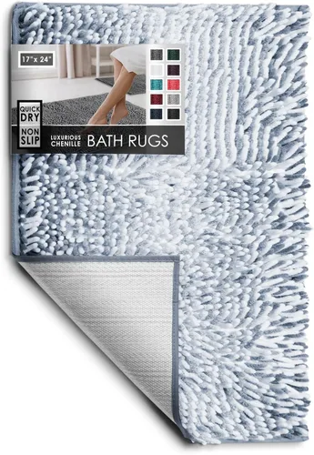 Miniatura 44 de Hearth & Harbor Alfombras de baño, tapete de baño de chenilla - Alfombras de baño lavables a máquina para baño con respaldo antideslizante de goma