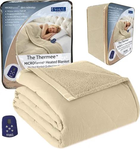 Miniatura 12 de Juego de sábanas Thermee Micro Flannel Shavel Home Products, azul, queen, Blush, Completo