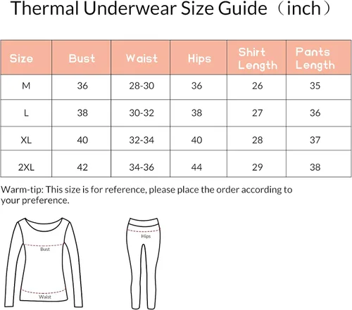 Miniatura 7 de American Trends Conjunto de ropa interior térmica para mujer, ropa interior larga con forro polar, parte superior e inferior, conjuntos térmicos