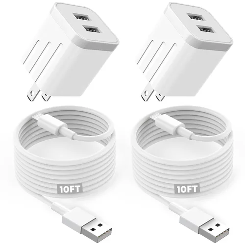 Miniatura 10 de Cargador rápido para iPhone, cargador de iPhone de carga rápida, paquete de 2 cargadores de pared USB de doble puerto, adaptador de bloque