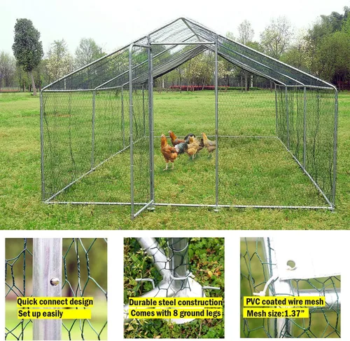 Miniatura 5 de Gallinero grande con cubierta, casa para gallinas, para conejos.