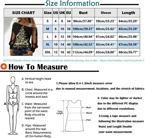 Miniatura 4 de Womens Blouses Dressy Casual,Women's Cold Shoulder Tops Long Sleeve Casual Shirts Christmas Top Tunic Blouse Tshirt