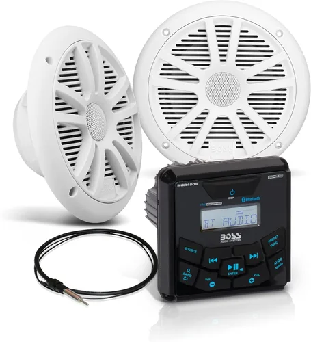 Miniatura 11 de BOSS Audio Systems MCKGB350W.6 - Paquete de receptor y altavoz resistente a la intemperie para uso marítimo - Receptor IPX6, altavoces de 6.5