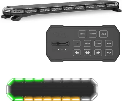 Miniatura 23 de SpeedTech Lights K-Force 47 - Barra de luz LED estroboscópica de policía de tamaño completo para montaje en techo, luces de advertencia para Verde