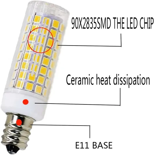 Miniatura 3 de Bombilla LED E11 de 75 W, 100 W, reemplazo de bombillas halógenas, JD T4 e11, mini base de candelabro de 110 V, 120 V, 130 bombillas de entrada