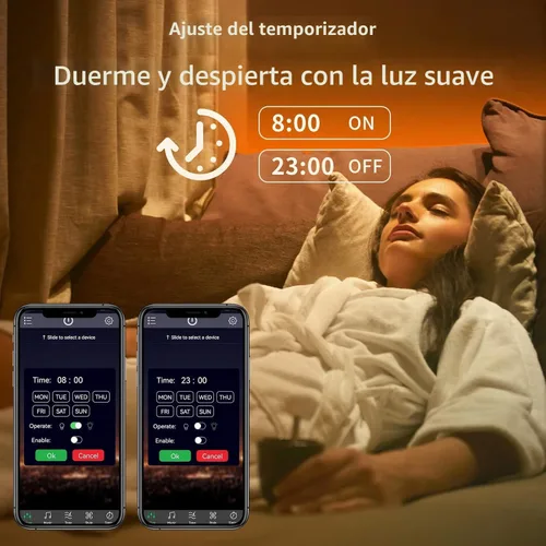 Miniatura 4 de KSIPZE Luces LED para dormitorio, tira de luces LED de 50 pies con control remoto RGB que cambia de color, sincronización de música, control