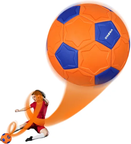 Miniatura 2 de Pelota de fútbol curva tamaño 4, pelotas suaves para desviar para exterior e interior, pelota de fútbol tamaño 4 para niños y niñas Naranja Azul