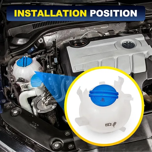 Miniatura 7 de 603-253 Tanque de expansión de recuperación de depósito de refrigerante del motor delantero con tapa compatible con Audi A3 Q3 TT 2006-2019