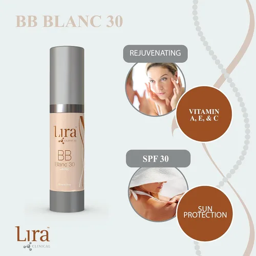 Miniatura 5 de Lira Clinical BB Cream - Crema BB teñida SPF 30 con PSC y vitaminas, cobertura completa, 0.7 onzas líquidas (Blanc 30)