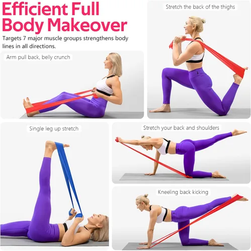 Miniatura 7 de Bandas de resistencia para entrenamiento, bandas de ejercicio para terapia física, estiramiento, recuperación, pilates, rehabilitación