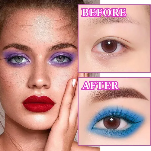 Miniatura 3 de Paleta de sombra de ojos morada con purpurina, paleta de maquillaje de sombra de ojos mate brillante, paleta de maquillaje altamente pigmentada