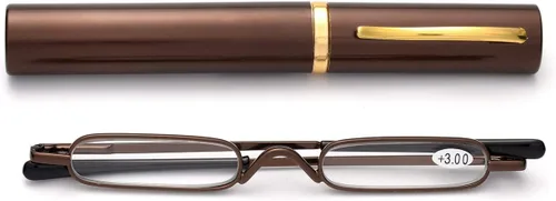 Miniatura 13 de ZUVGEES Mini lentes de lectura delgados y compactos fáciles de transportar, lectores portátiles ligeros con estuche de tubo con clip para bolígrafo