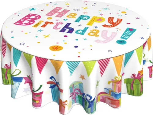 Miniatura 13 de Gianlaima Mantel redondo de primavera con diseño de mariposa azul azalea rosa, impermeable, lavable, para el hogar, restaurante, cocina, picnic