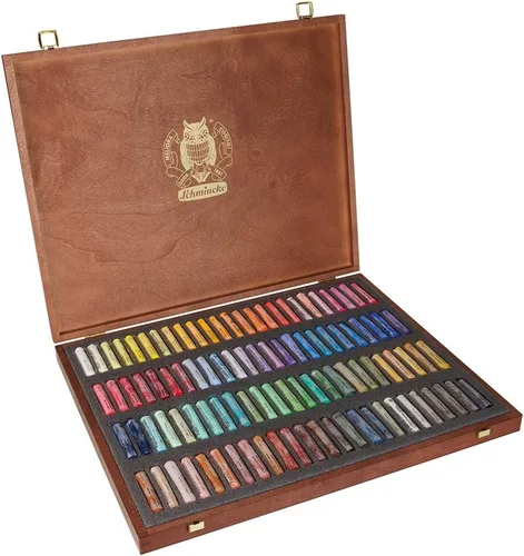 Miniatura 2 de Schmincke - Pastel, Set de 100 colores, 77 100 097, caja de madera con 100 lápices pastel, pasteles hechos a mano, brillante, terciopelo mate