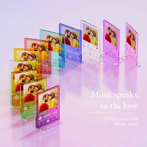 Miniatura 2 de Placa de Spotify personalizada con soporte acrílico, placa de vidrio Spotify, regalos de cumpleaños para mujeres, canción acrílica personalizada