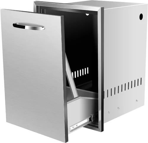 Miniatura 11 de Cajón de basura integrado, cajón de basura extraíble, cajón de tanque de propano para cocina al aire libre, cajón de tanque de propano para 17W X