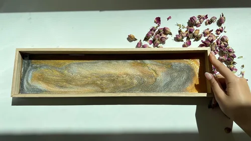 Miniatura 2 de Hammont Bandeja de bambú para servir de cocina, bandejas de madera ecológicas para carne, verduras, queso y charcutería, paquete de 4 bandejas