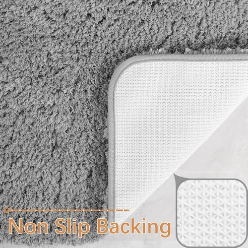 Miniatura 4 de LOCHAS Alfombra de baño 24x60 pulgadas, suave y gruesa, tapete de baño de microfibra absorbente para el baño, lavable a máquina, alfombra de baño