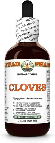 Hawaii Pharm Extracto sin alcohol de clavo, glicerita para apoyo antioxidante, promueve la fuerza ósea, apoya la función hepática, alivio del