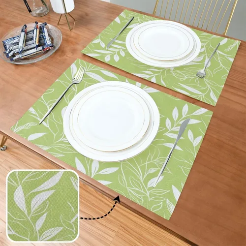 Miniatura 2 de Juego de manteles individuales personalizados para mesa de comedor de arpillera para niños, manteles individuales lavables 6 12 x 18 manteles