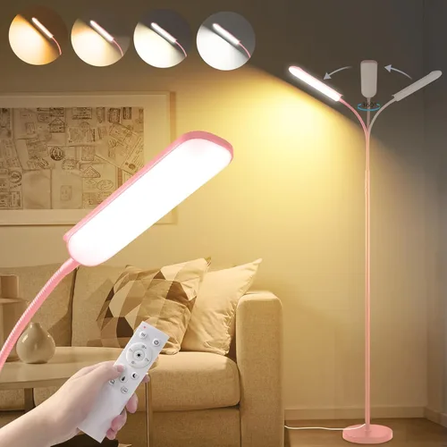Miniatura 11 de Marctronic Lámpara de pie blanca, lámpara de pie LED brillante de 18W 1800LM para sala de estar dormitorio, lámpara de pie regulable con Blanco