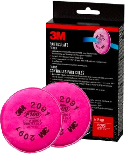 Miniatura 6 de 3M Filtro respirador 2091 6000 Series NIOSH aprobado 2091 P100, 2/Pack