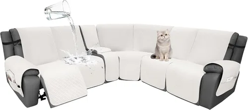 Miniatura 24 de Fundas de terciopelo 10% impermeables para sofá modular reclinable en forma de L, 1 pieza, fundas acolchadas para sofá reclinable esquinero, juego