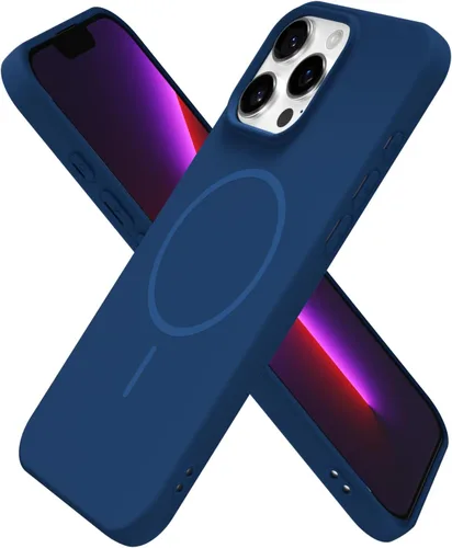 Miniatura 242 de oakxco Funda de silicona Mag Safe para iPhone 17 Pro Max, funda magnética delgada y fina compatible con carga inalámbrica MagSafe, bonita funda Negro