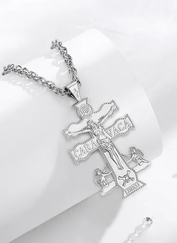 Miniatura 202 de CELESTIA Medallas de plata de ley 925 San Miguel/San Cristóbal/San Benito/San Gabriel/Virgen María/Jesús/Caravaca/Metatrón/Sello de los Siete